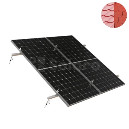 Nosná konstrukce pro 6 solárních panelů na šikmou plechovou střechu