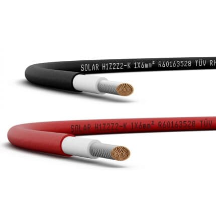 Solární fotovoltaický kabel 6mm² H1Z2Z2-K – 1m červená/černá