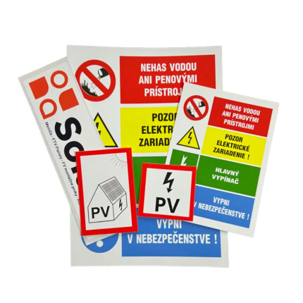 Označení fotovoltaiky - set nálepek