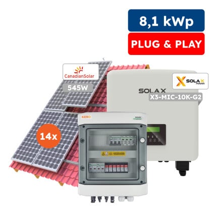 8,1kWp Plug&Play fotovoltaický set, On-grid SolaX + konstrukce