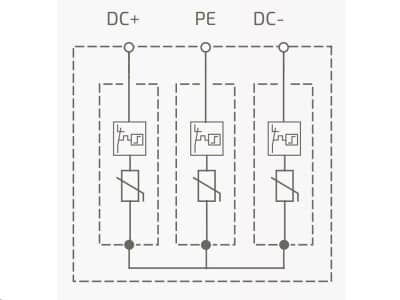 DC Přepěťová ochrana T2 3P VCX pro fotovoltaiku (B) 40kA - Obrázek 4