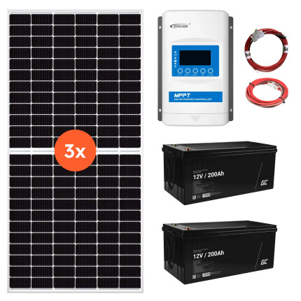 24V Ostrovní fotovoltaická sestava 1350Wp 200Ah s 40A MPPT