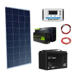 12V/500VA Ostrovní fotovoltaická sestava 175Wp 100Ah s 10A PWM