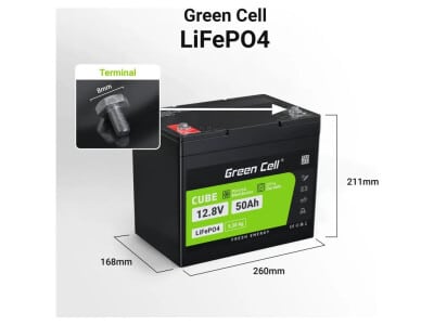 LiFePO4 baterie 50Ah 12,8V Green Cell 640Wh - Obrázek 8