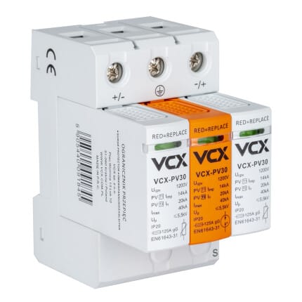 DC Přepěťová ochrana T1T2 3P VCX pro fotovoltaiku 1200V (B+C) 14kA