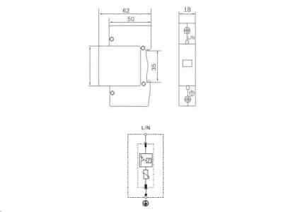 AC Přepěťová ochrana T1T2 1P VCX (B+C) 8kA - Obrázek 2