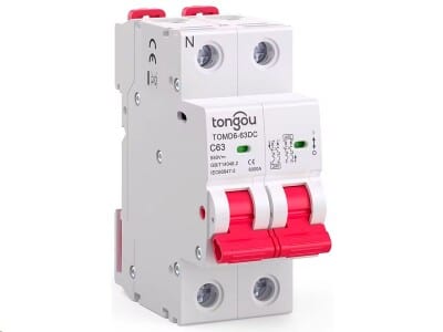 DC jistič 16A/C 2P Tongou na DIN lištu - Obrázek 5
