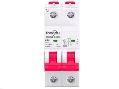 DC jistič 16A/C 2P Tongou na DIN lištu