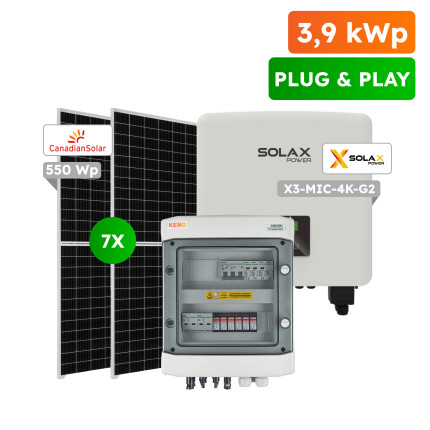 4kWp Plug&Play fotovoltaický set, On-grid SolaX