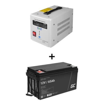 Záložní zdroj VOLT Sinus Pro 500W 12/230V 800 E + baterie AGM 65Ah
