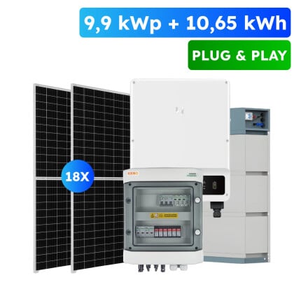 10,65kWh Pylontech + 10,35kWp Plug&Play fotovoltaický set, hybrid GoodWe