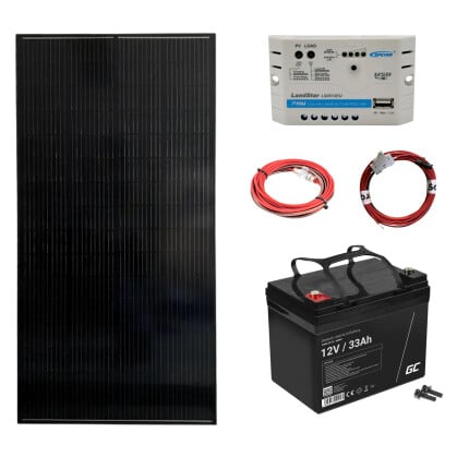 12V Ostrovní fotovoltaická sestava 55Wp 33Ah s 10A PWM