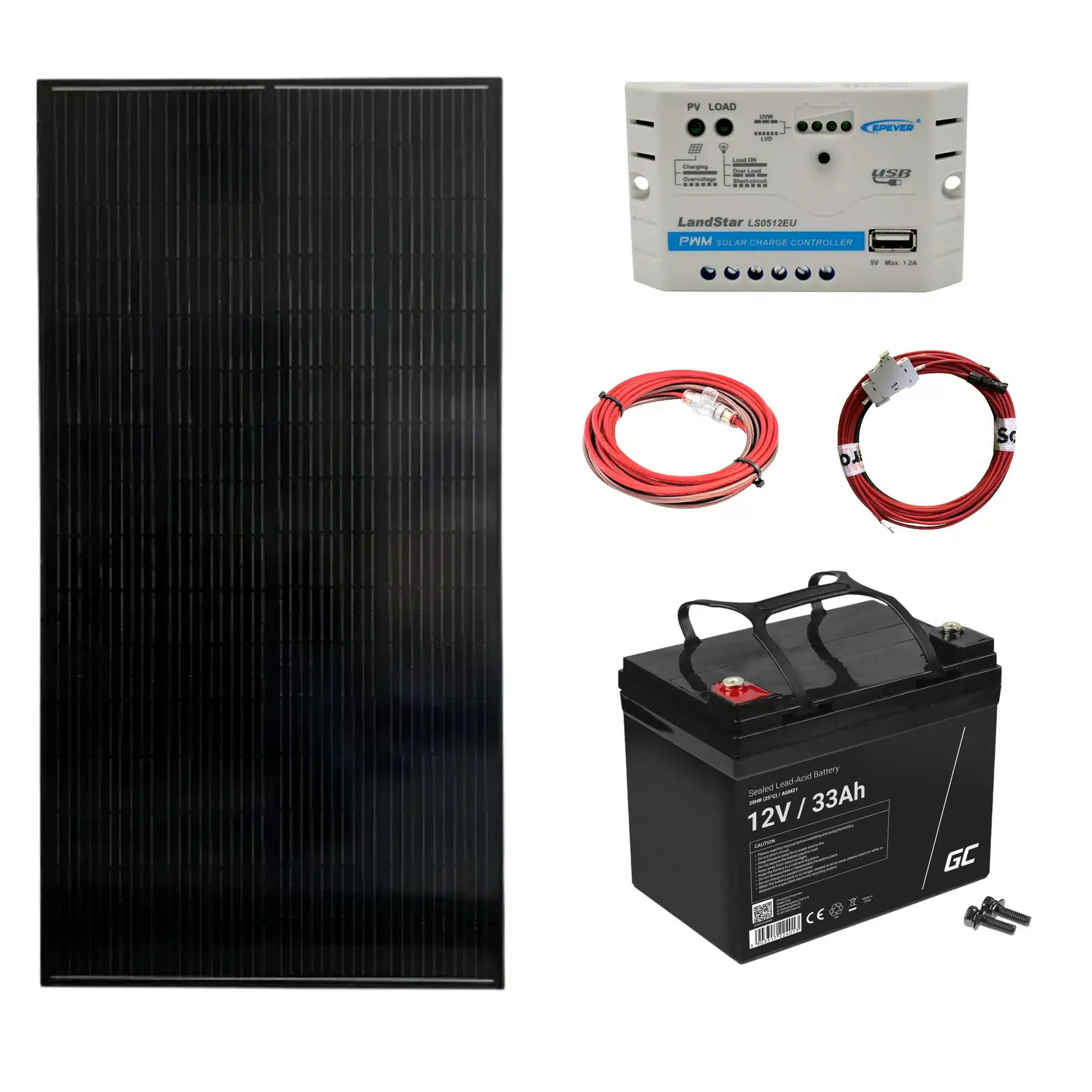 Ostrovná fotovolticka zostava 12V Ostrovní fotovoltaická sestava 55Wp 33Ah s 10A PWM - Obrázek 1